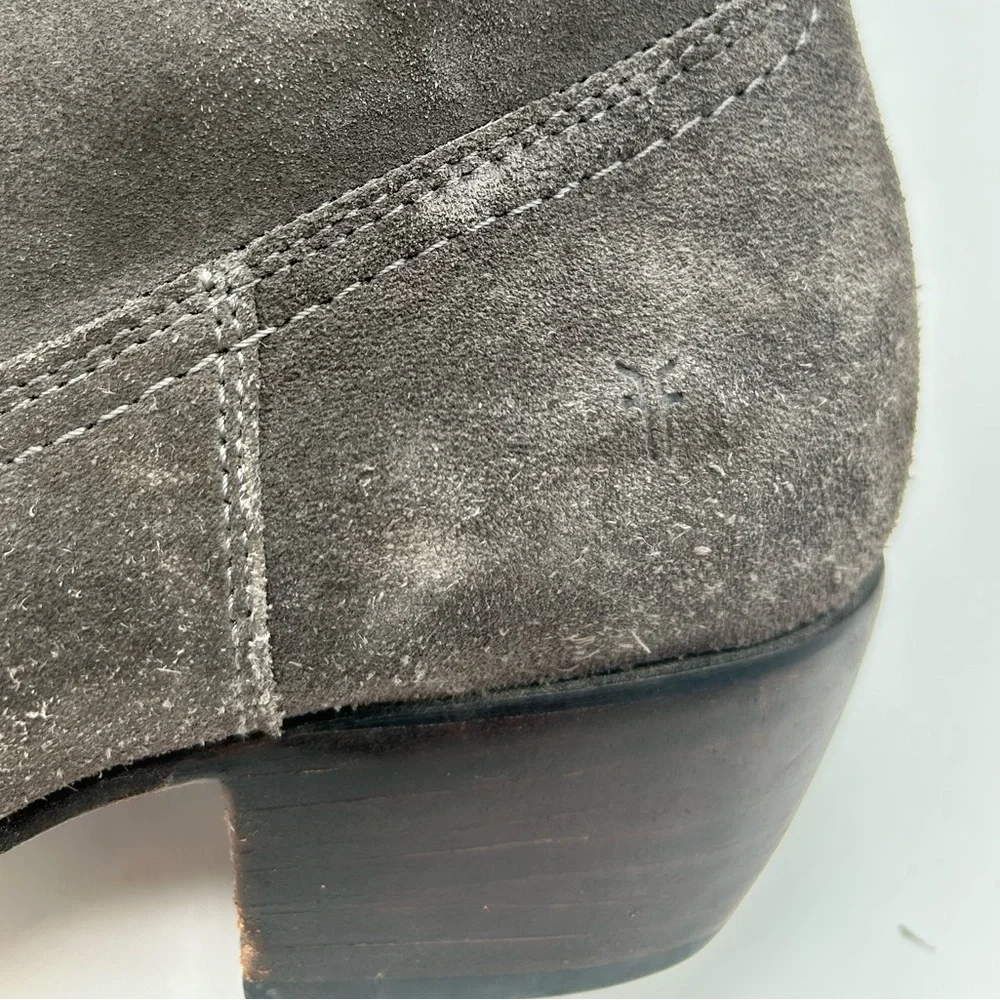 Frye Sacha Short Gray Suede Cowboy Cowgirl 
Ankle Bootie Western Womens size 7.5 - Picture 13 of 14